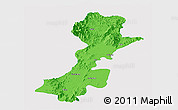 Political Panoramic Map of Myitkyina, single color outside