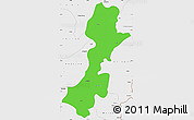 Political Simple Map of Myitkyina, single color outside, borders and labels