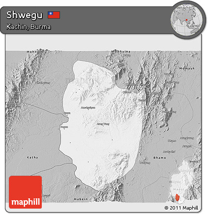 Gray 3D Map of Shwegu