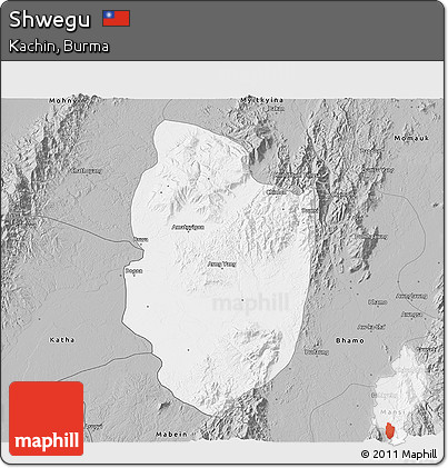 Gray 3D Map of Shwegu