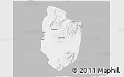 Gray 3D Map of Shwegu, single color outside
