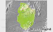Physical 3D Map of Shwegu, desaturated