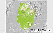 Physical 3D Map of Shwegu, lighten, desaturated