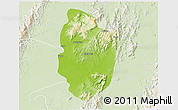 Physical 3D Map of Shwegu, lighten
