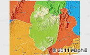Physical 3D Map of Shwegu, political outside