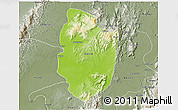 Physical 3D Map of Shwegu, semi-desaturated