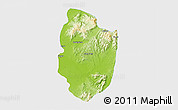 Physical 3D Map of Shwegu, single color outside