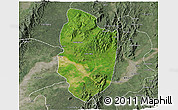 Satellite 3D Map of Shwegu, semi-desaturated