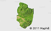 Satellite 3D Map of Shwegu, single color outside