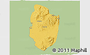 Savanna Style 3D Map of Shwegu, single color outside