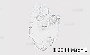 Silver Style 3D Map of Shwegu, single color outside