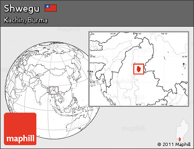 Blank Location Map of Shwegu