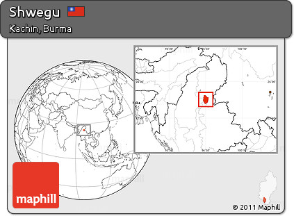 Blank Location Map of Shwegu