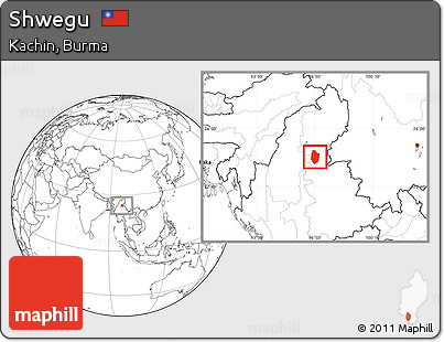 Blank Location Map of Shwegu