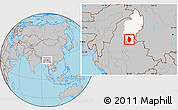 Gray Location Map of Shwegu, highlighted parent region
