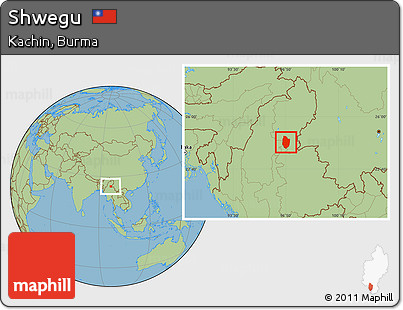 Savanna Style Location Map of Shwegu