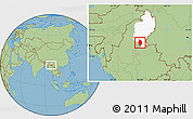 Savanna Style Location Map of Shwegu, highlighted parent region