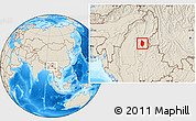 Shaded Relief Location Map of Shwegu