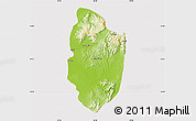 Physical Map of Shwegu, cropped outside
