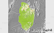 Physical Map of Shwegu, desaturated