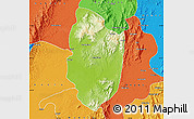 Physical Map of Shwegu, political outside