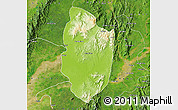 Physical Map of Shwegu, satellite outside