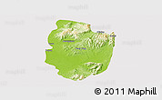 Physical Panoramic Map of Shwegu, cropped outside