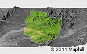 Satellite Panoramic Map of Shwegu, desaturated