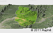 Satellite Panoramic Map of Shwegu, semi-desaturated