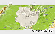 Shaded Relief Panoramic Map of Shwegu, physical outside