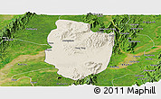 Shaded Relief Panoramic Map of Shwegu, satellite outside