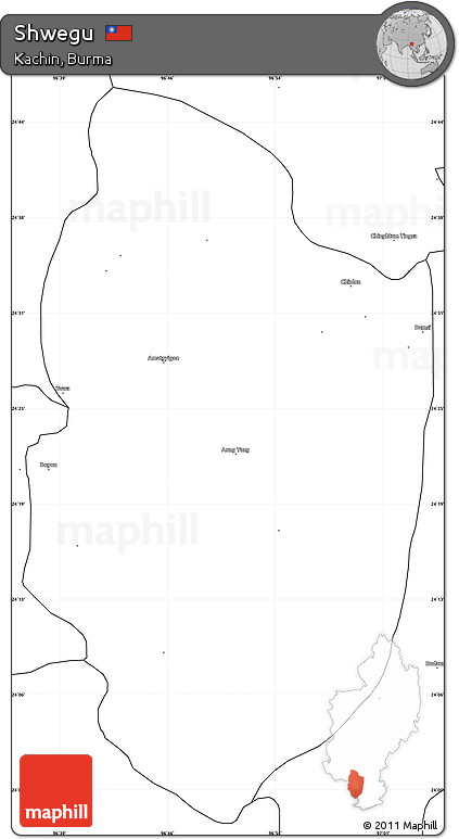 Blank Simple Map of Shwegu