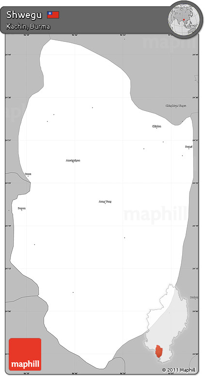 Gray Simple Map of Shwegu