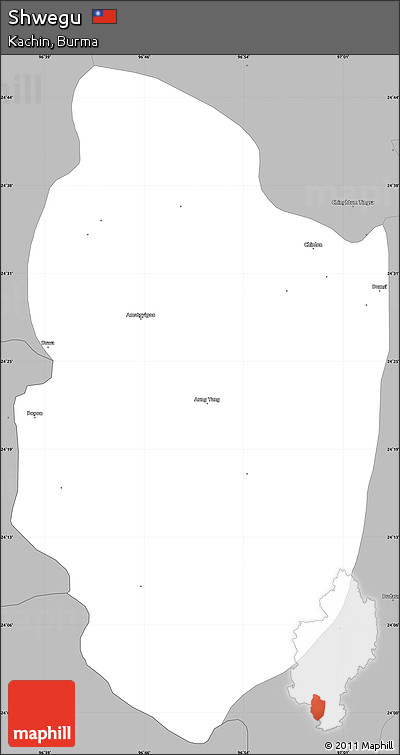 Gray Simple Map of Shwegu