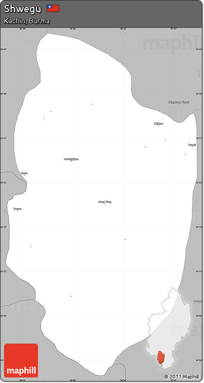 Gray Simple Map of Shwegu
