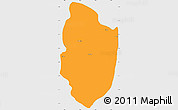 Political Simple Map of Shwegu, single color outside