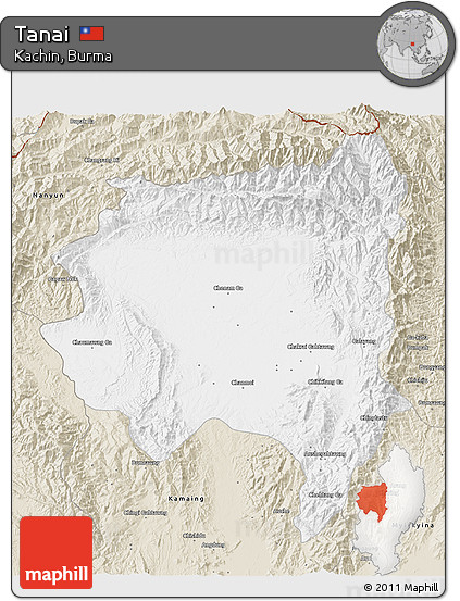 Classic Style 3D Map of Tanai