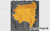 Political 3D Map of Tanai, darken, desaturated