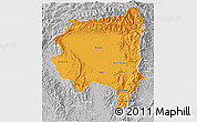 Political 3D Map of Tanai, lighten, desaturated