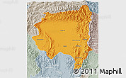 Political 3D Map of Tanai, lighten, semi-desaturated
