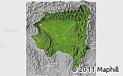 Satellite 3D Map of Tanai, lighten, desaturated