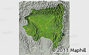Satellite 3D Map of Tanai, lighten, semi-desaturated
