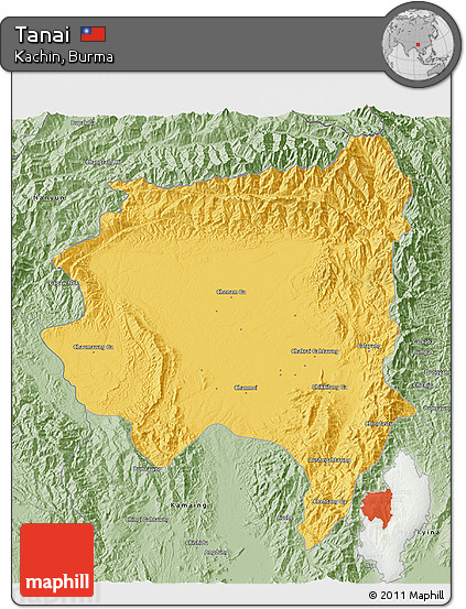 Savanna Style 3D Map of Tanai