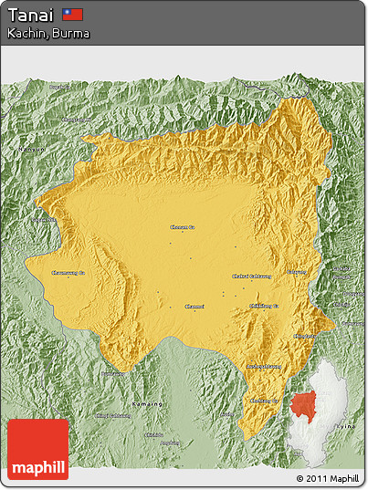Savanna Style 3D Map of Tanai