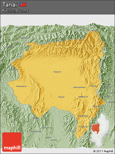 Savanna Style 3D Map of Tanai