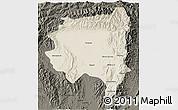 Shaded Relief 3D Map of Tanai, darken