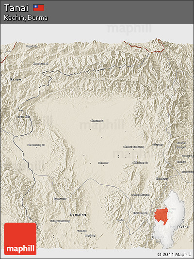 Shaded Relief 3D Map of Tanai