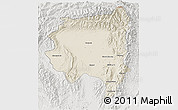 Shaded Relief 3D Map of Tanai, lighten, semi-desaturated