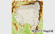 Shaded Relief 3D Map of Tanai, physical outside