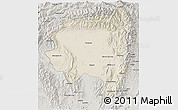 Shaded Relief 3D Map of Tanai, semi-desaturated